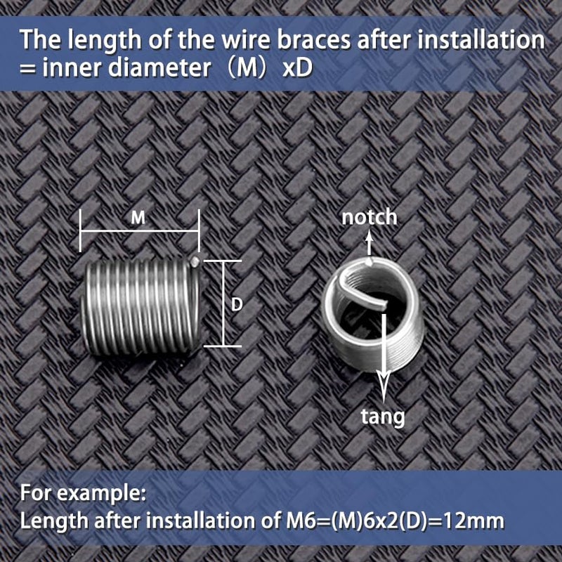 LEONTOOL 210pcs Wire Thread Inserts Steel Sheath Helical Type Coiled Wire Screw Repair Sleeve Assortment Kit Screws Sleeve Helicoil Type Thread Repair Kit Coiled Spiral Screw Kit with Plastic Box - Image 5